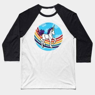 Rainbow Unicorn v12 — Dancing Uniquorn Illustration series Baseball T-Shirt
